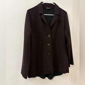 Eileen Fisher Dark Brown Women's wool jacket - button closure - petit medium